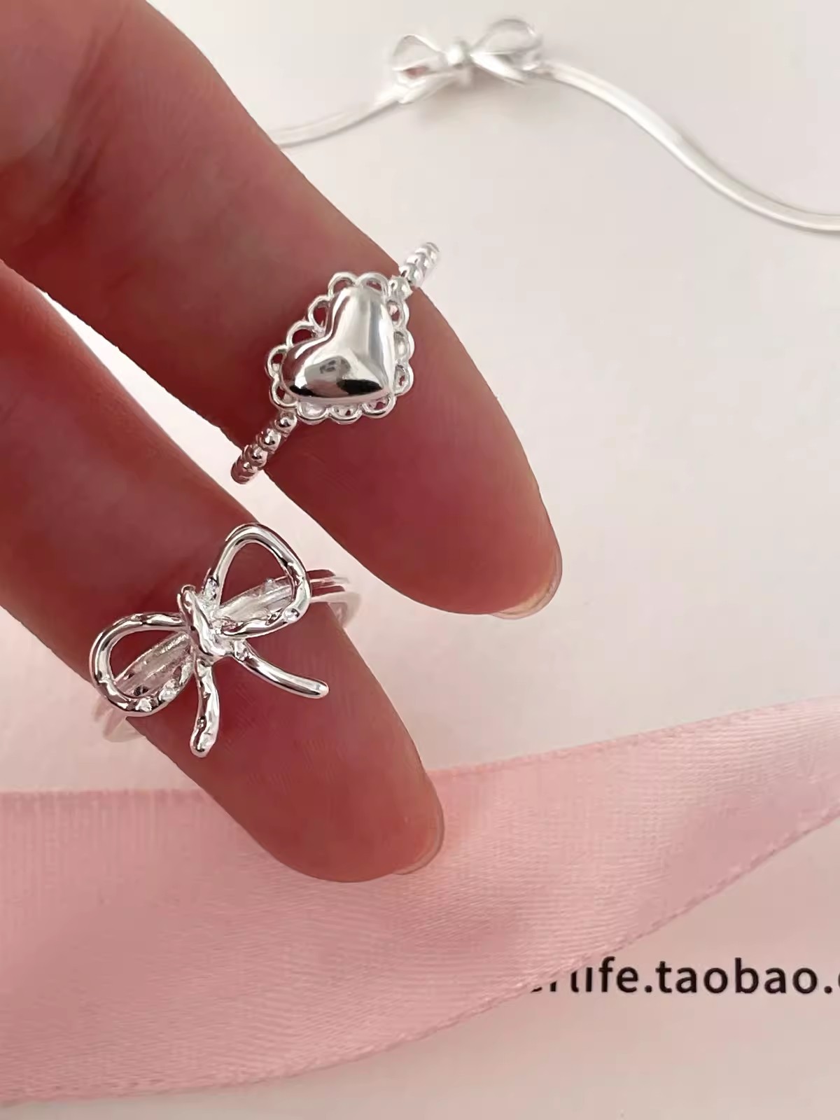 5g Weight Open Rings Classification Adjustable Ring Size 1 Piece Quantity Daily Occasion 925 Sterling Silver Material Heart Shape Pattern Women's Gender Polishing Design Sweet, IG Style Style 925 Sterling Silver Heart Shape Open Rings 13