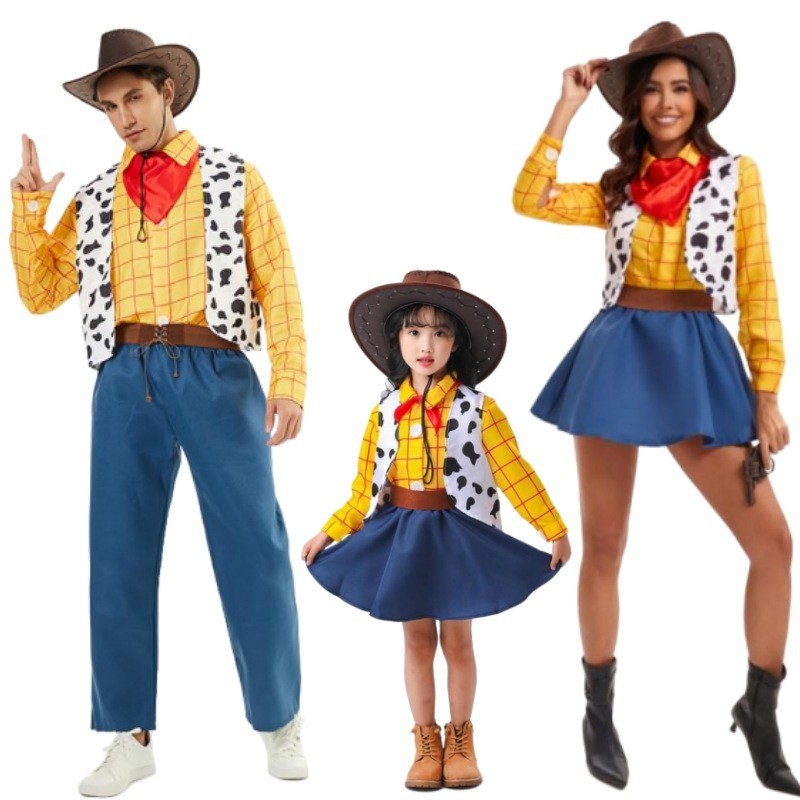 外貿男女萬聖節cos胡迪衣服玩具總動員親子套裝派對舞台表演服裝