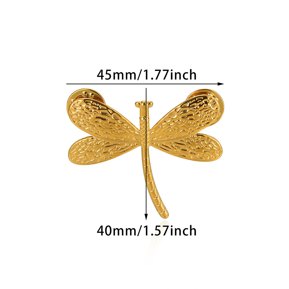 8g Weight Brooches Classification Daily Occasion 304 Stainless Steel Material Dragonfly Pattern All Seasons Season Women's Gender Plating Design Retro, Classic Style Style Retro Classic Style Pin Dragonfly 304 Stainless Steel Plating Women's Brooches 6