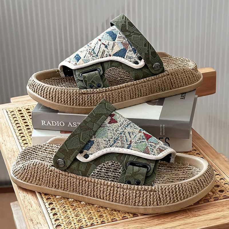 Dép sandal nam cỡ lớn hở ngón chống trượt kiểu Birkenstock đi biển — 8032 màu đen, 8032 xanh lá cây, 8032m màu