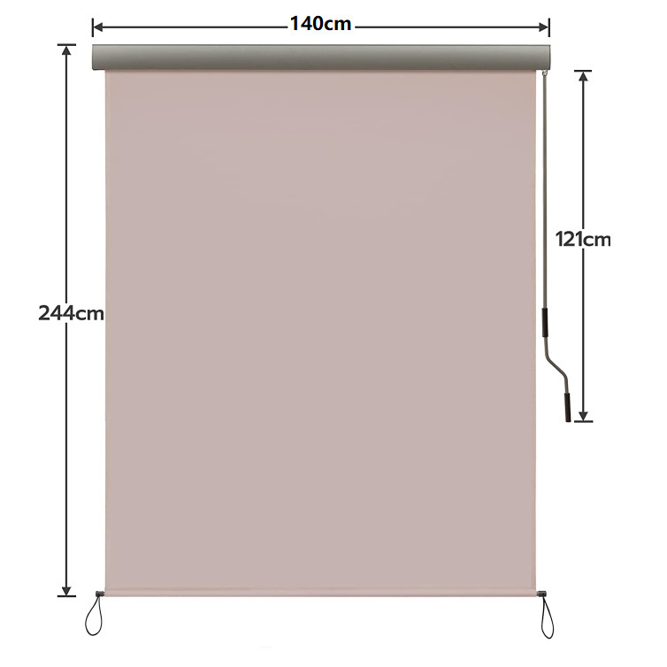 Vertical Awning Balcony Awning Vertical Sun Shade Uv Protection Windproof Hand Crank Aluminum Frame