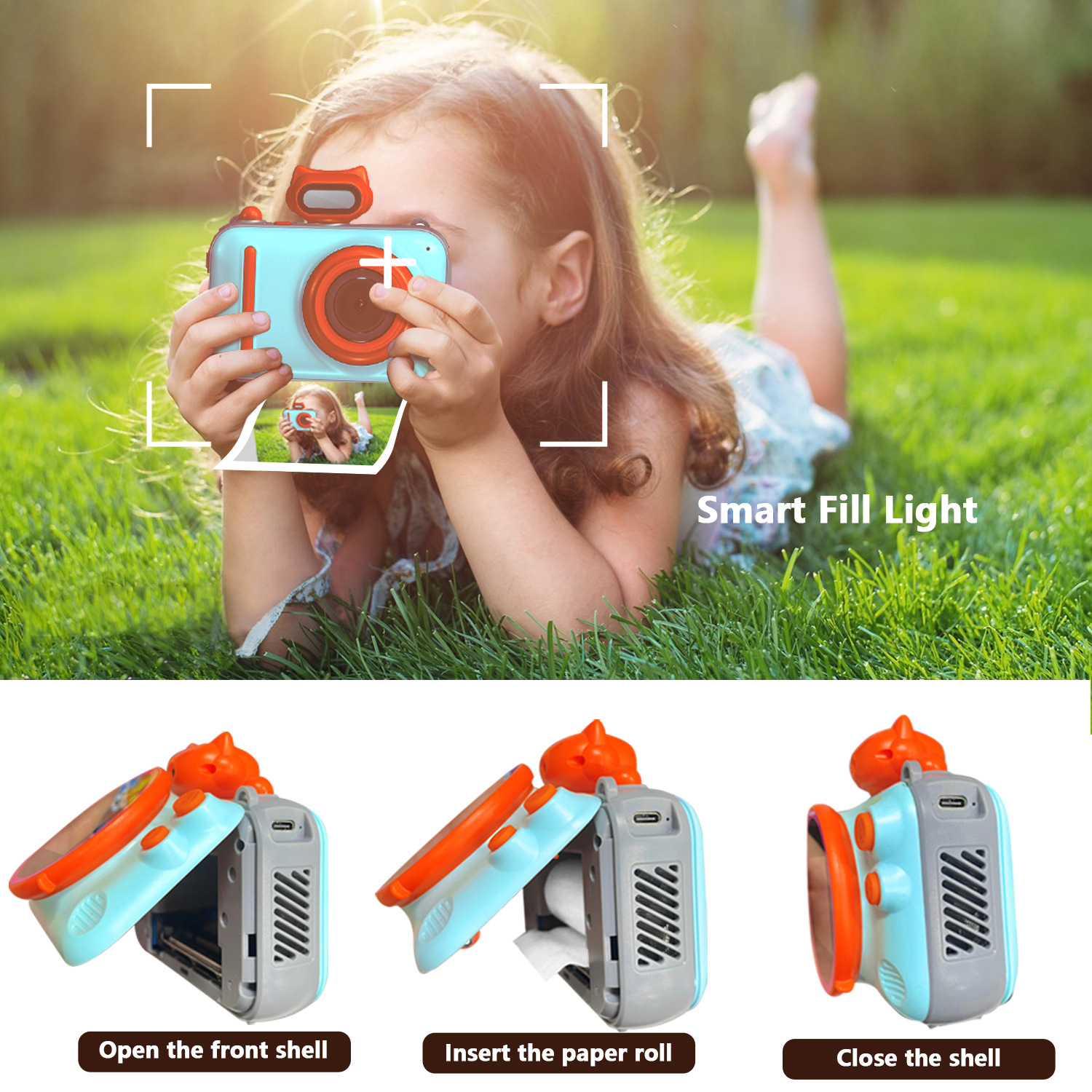 新款跨境儿童相机卡通数码迷你趣味相机高清双摄玩具礼品厂家直销