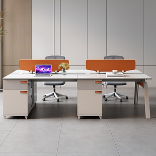 Casual Modern Employee Office Desk and Chair Office Workstation Creative 2/4/Person Staff Desk Office Desk and Chair Combination