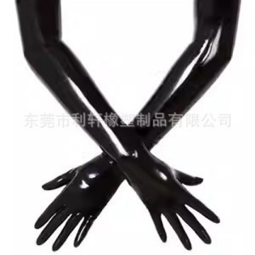 厂家直供乳胶手套/乳胶立体长手套latex乳胶衣搭配0.4mm油亮紧致