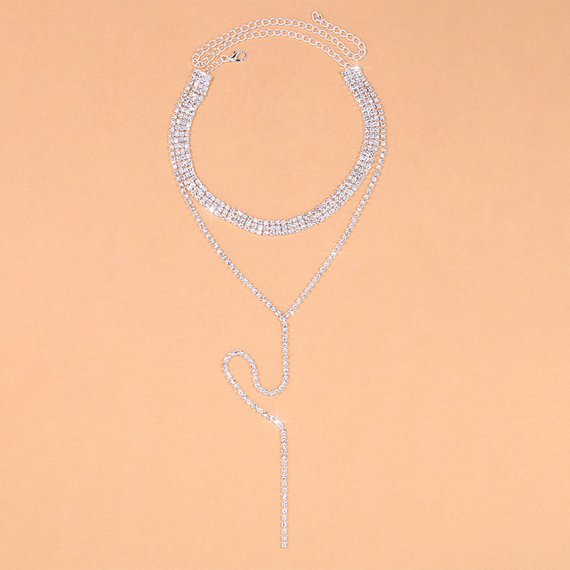Plating, Inlay Design Vacation Geometric Alloy Rhinestone Plating Inlay Rhinestones Women's Long Necklace