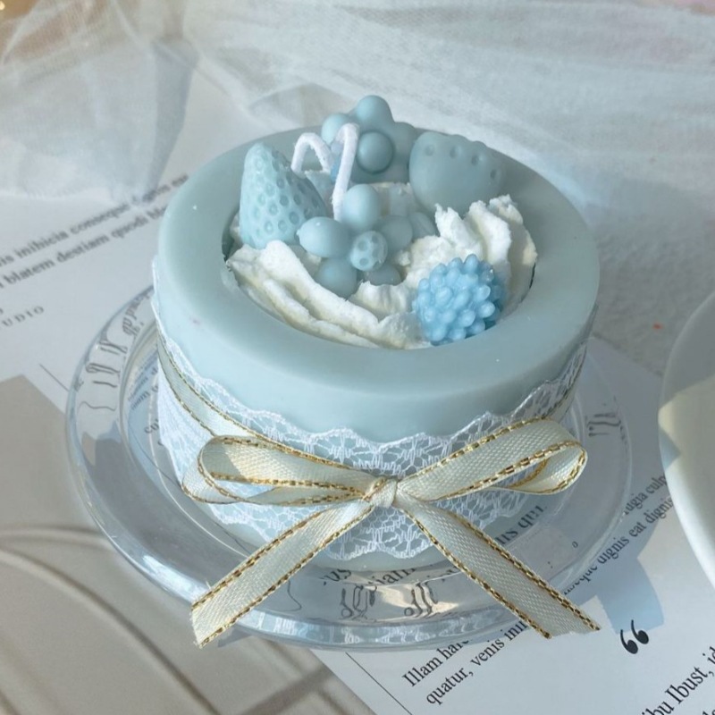 Pastel pequeño azul claro (7*7*5,5)