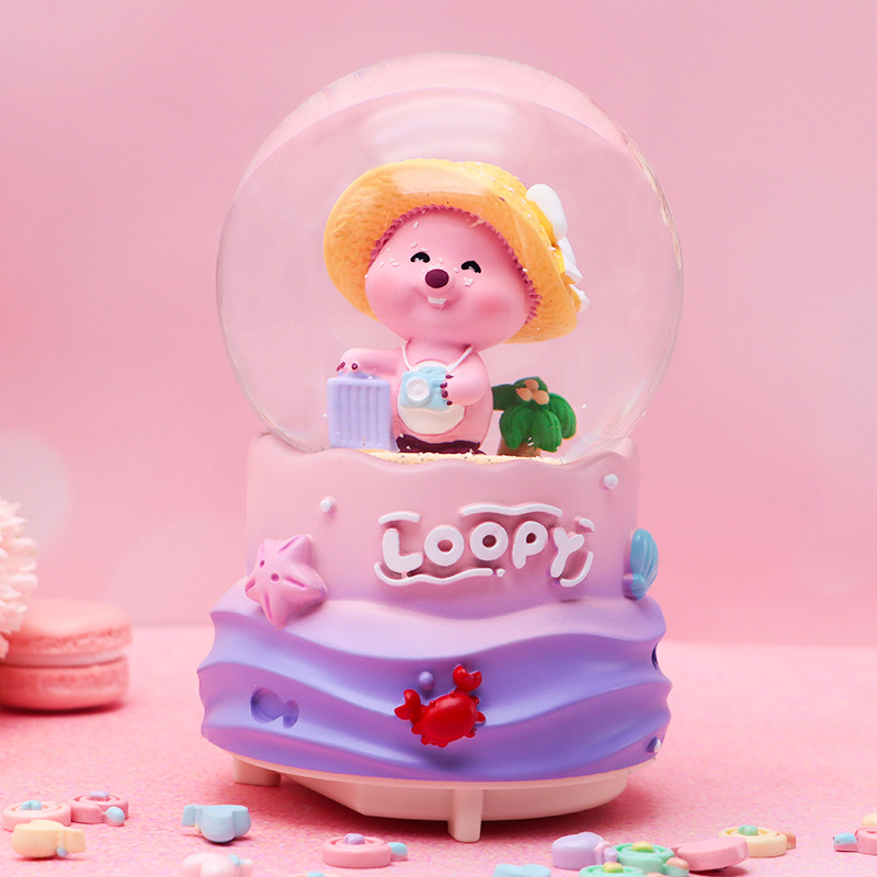 Romántico secreto bosque bola de cristal luminosa caja de música caballo blanco creativo decoración de escritorio de niña regalo de estudiante al por mayor