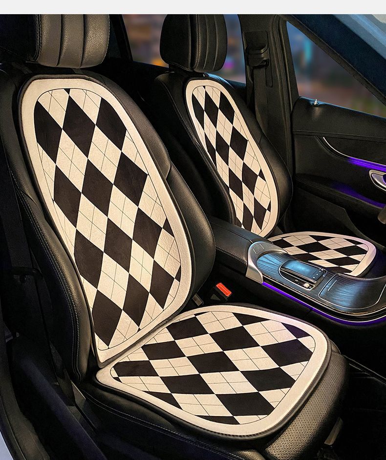 Retro Linen Car Seat Cushion, Summer Ventilated Silk Cotton Seat Cushion, Universal for All Seasons, Light Luxury and High-End Feel Seat Cover