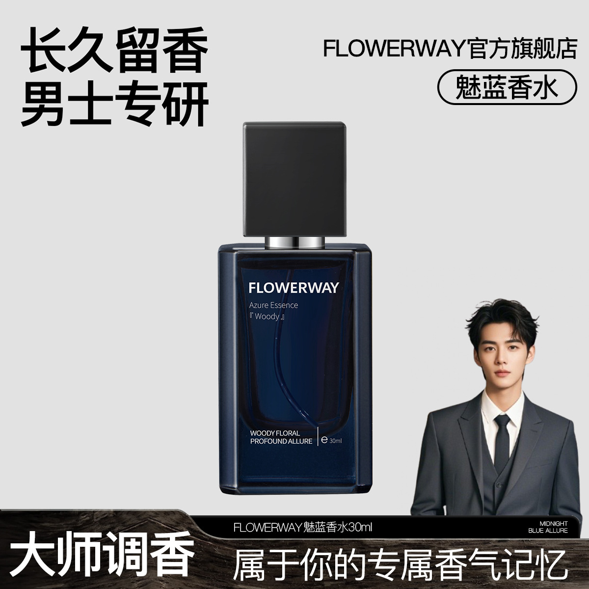 Flowerway Blue Perfume Blue Earth Cologne High-End Long-Lasting Fragrance Fresh Woody Fragrance Men's Perfume