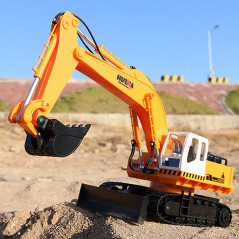 Huina 310 excavadora 11 canales de control remoto excavadora de juguete eléctrico vehículo de ingeniería de control remoto para niños