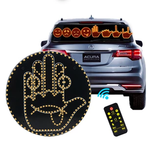 Car Fun Expression Smiley Face Light Car Gesture Light Rear Side Window Multi-Function Anti-Rear Collision Reminder Warning Palm Light