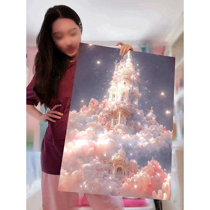 Кристальная живопись холст пейзаж — полный наборов DIY, размеры 30×40 и 40×50 см, деревянная коробка или белая рама