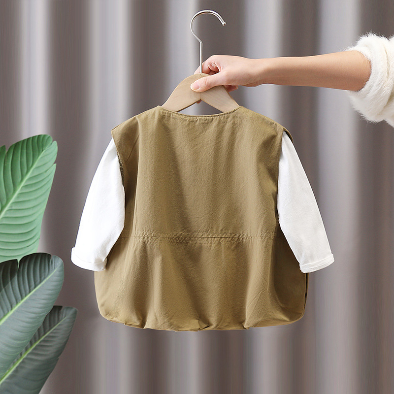 7644 Chaleco para niños Primavera y otoño Chaleco sin mangas para niños Chaleco de estilo occidental de primavera 2025 Nuevo estilo