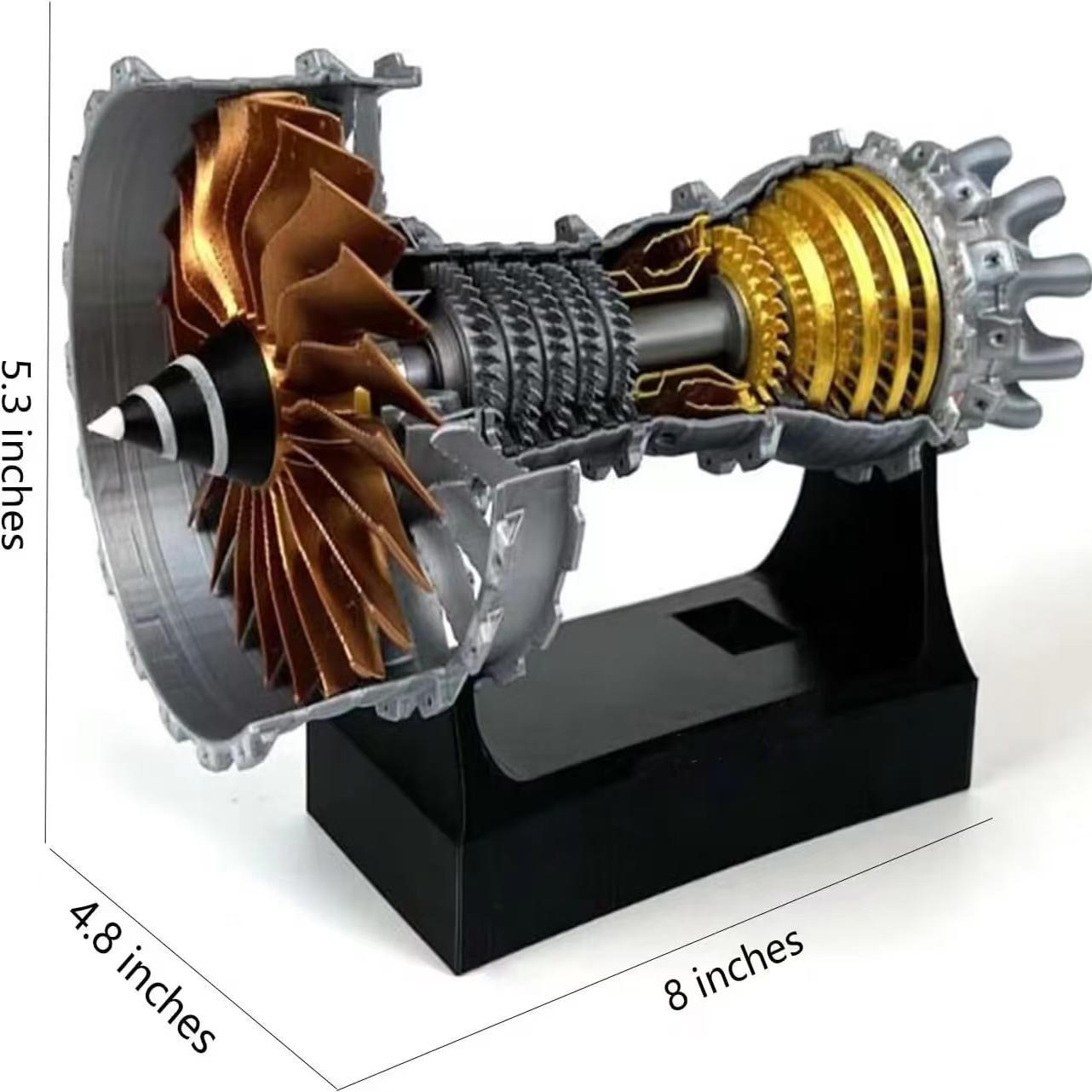 航空飞机发动机模型迷你涡扇引擎DIY电动版学校EM科教展3D打印