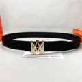 Gold buckle black lychee pattern