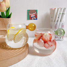高硼硅玻璃单层福禄杯家用可爱葫芦造型球形彩把杯果汁牛奶水杯