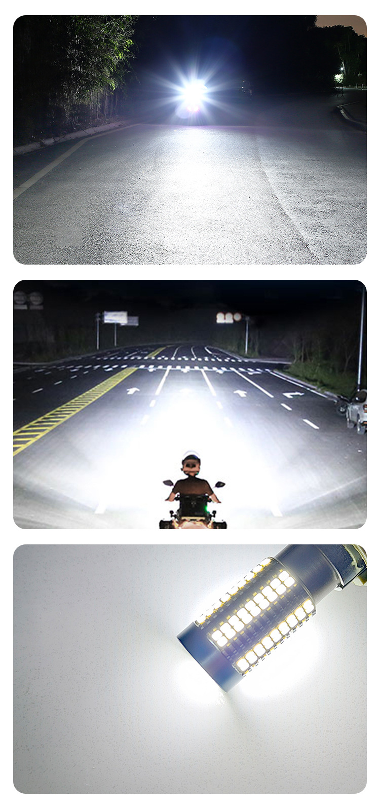 Cross-borDer SPecial SuPPly Motorcycle leD HeaDlight H4 P15D H6 BA20D white Light High Brightness 18w 126 Lights 12-24v
