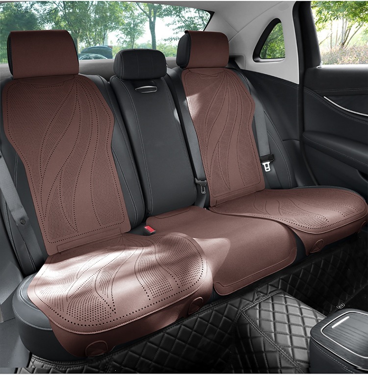2026 Purple Wind Chime New Leaf Pattern Suede Car Seat Cushion MA10, Suitable for All Seasons