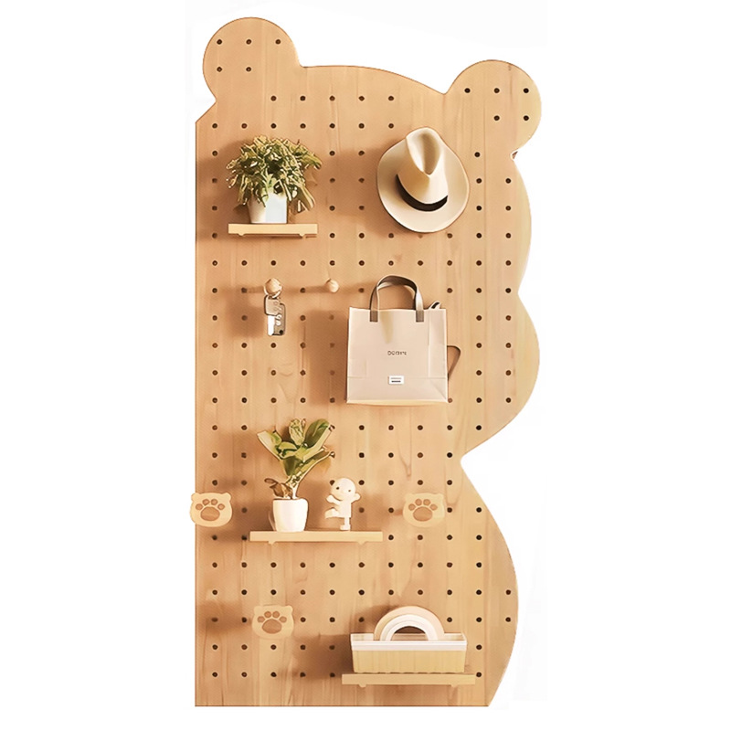 Tablero de agujero de ballena, entrada de madera maciza, entrada, pantalla de almacenamiento, decoración de pared, estante de pared de sala de estar