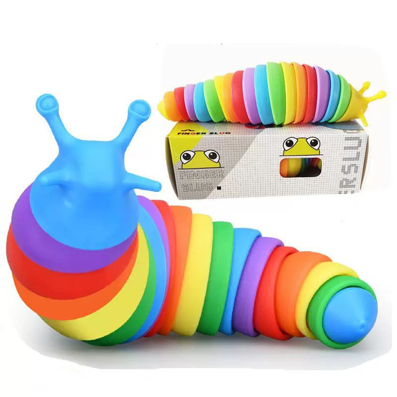 跨境新品毛毛虫发泄解压玩具Fidgetslug蛞蝓益智减压鼻涕虫玩具