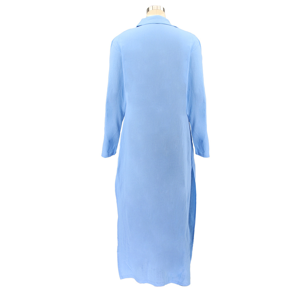 Fall Women Clothing Square Collar Dress French Cotton Linen Women Clothing Dress