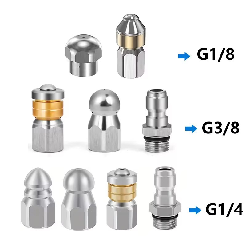 水老鼠管道疏通高压喷嘴 下水道清洗机1/4接头 3/8快插式冲洗跨境