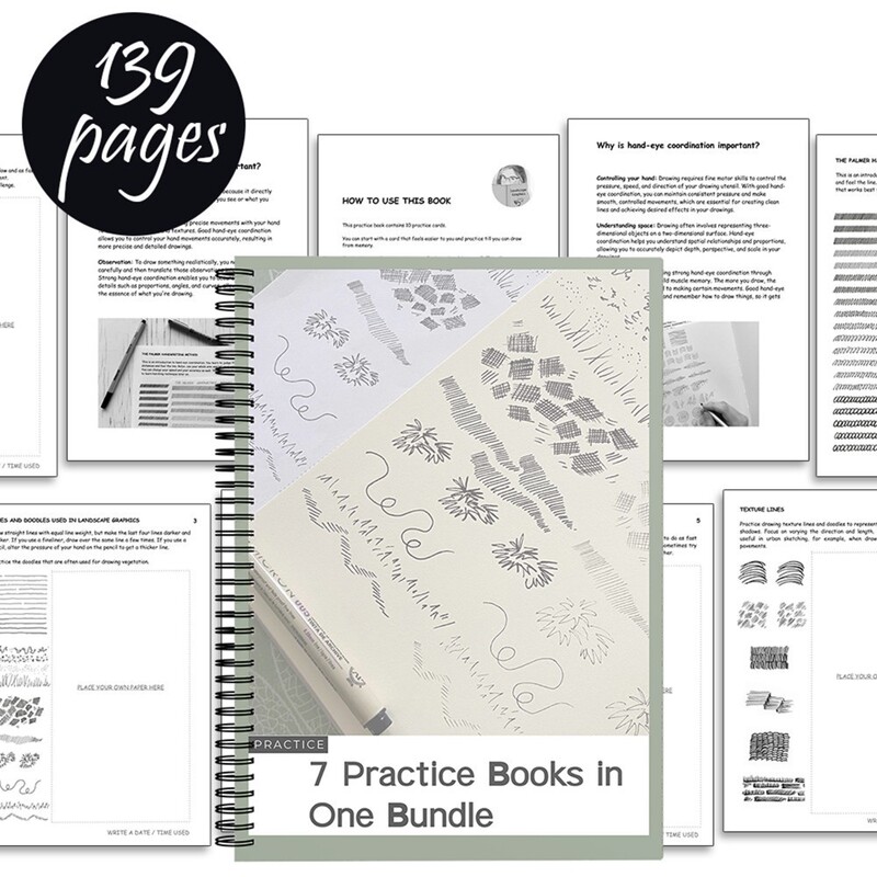 新款现货7 Practice Books in One Bundle 绘画技巧和练习本|undefined