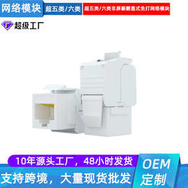 Keystone JackCAT.5E超6类RJ45接口千兆网络非屏蔽免打信息模块