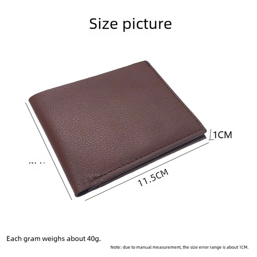 Cross-border Men's Wallet, Simple & Stylish PU Short Wallet, Coin Purse, Bank Card Holder—Customizable LOGO