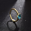 Blue fashionable adjustable one size brand wedding ring heart shaped, simple and elegant design