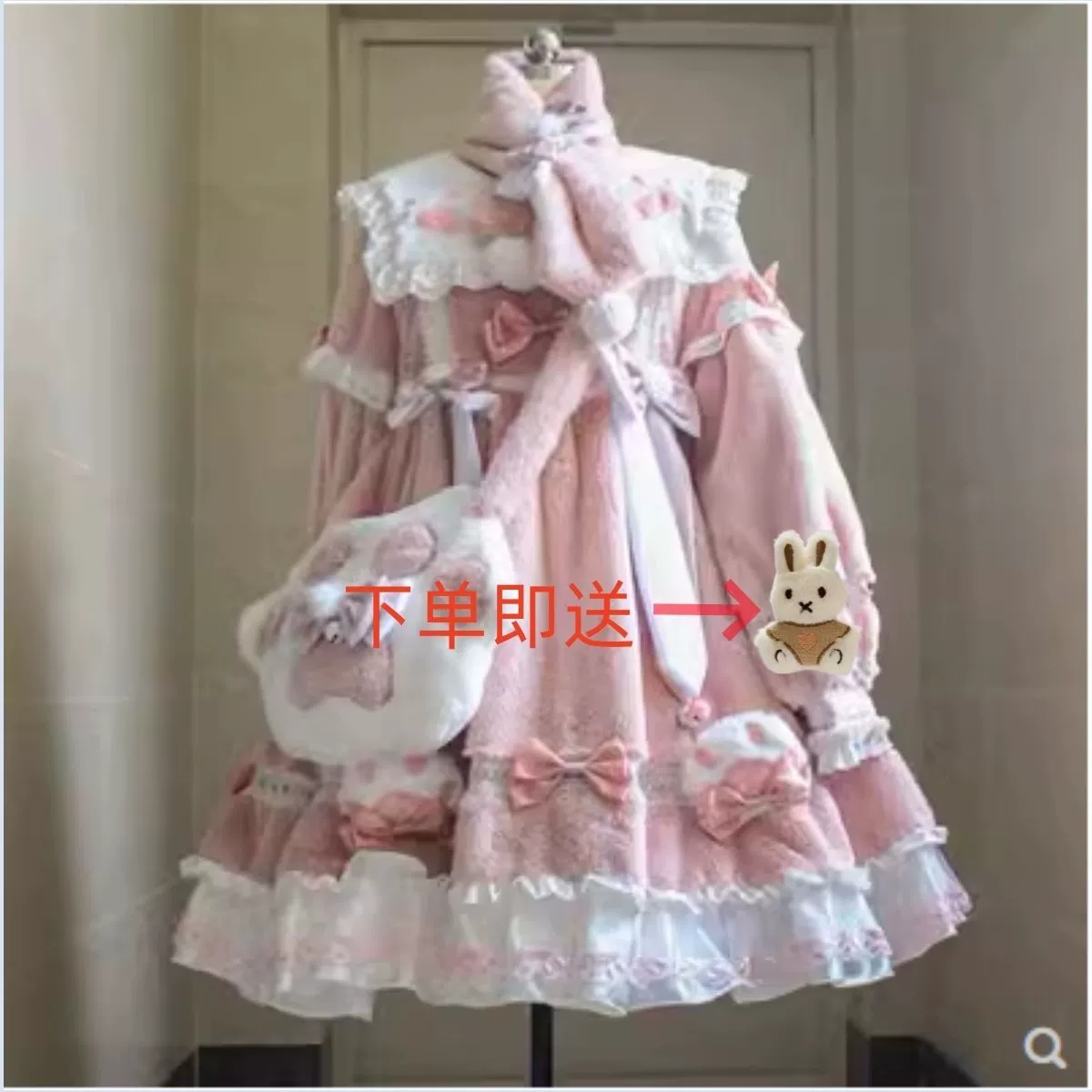 Длинное платье с длинным рукавом, бархат, стиль Lolita, утолщённое тёплое