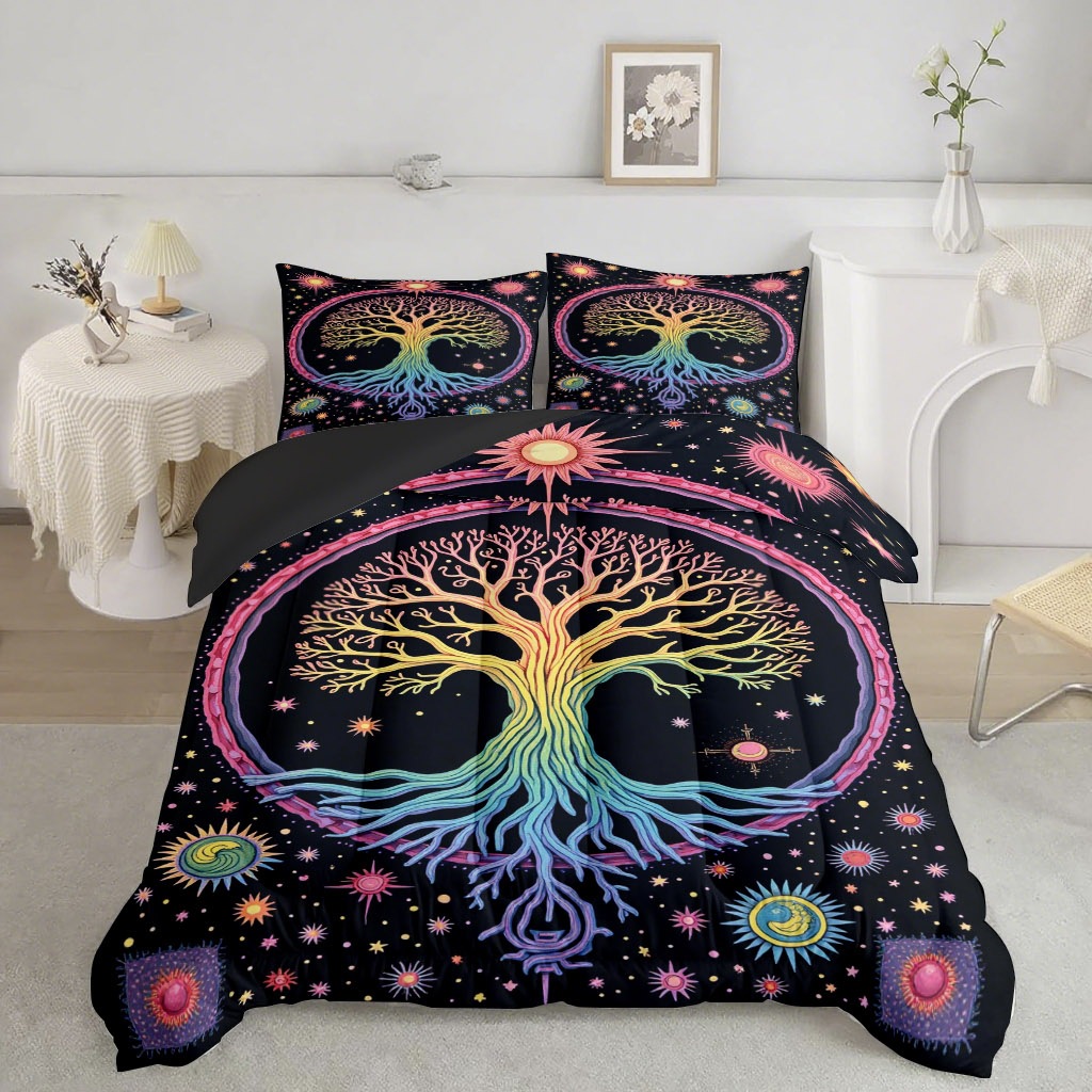 TEMU / JIT Amazon árbol de la vida impresión digital 3D 180gms colcha colcha con colcha de cama