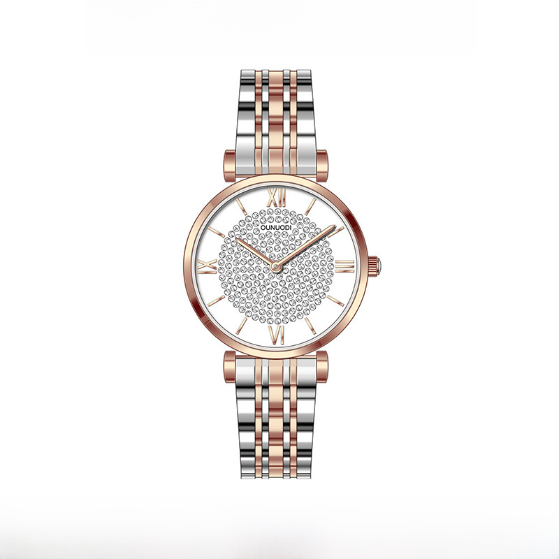 女士手表满天星时尚学生潮流石英表镶钻创意圆形防水商务女生腕表