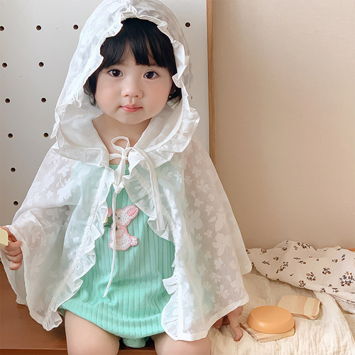 Newborn baby cape cape summer outing baby sun protection windproof and cool coat summer breathable thin shawl
