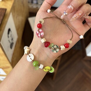 Lampwork Glass Apple Loose Beads Braided Bracelet Bracelet Necklace Mobile Phone Chain Finished Cartoon Beads