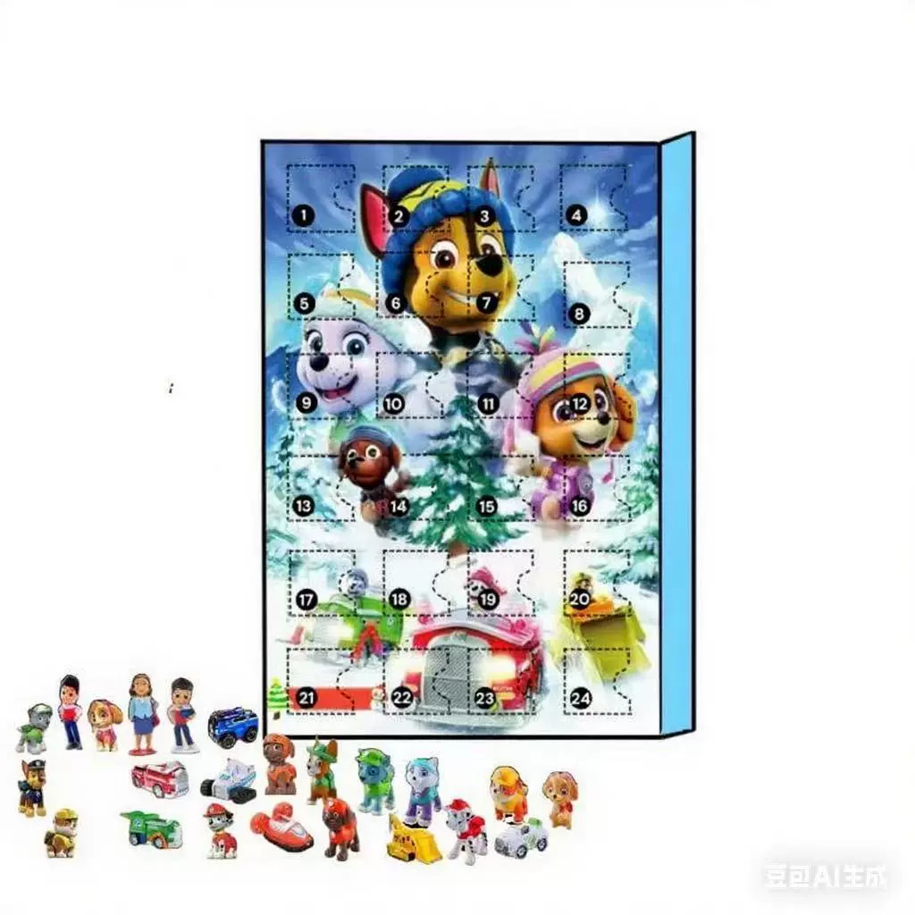 Адвент-календари (Bluey) 24-дневный набор фиок Visual Box — 24 сюрпризных мини-фигур, праздничное ожидание