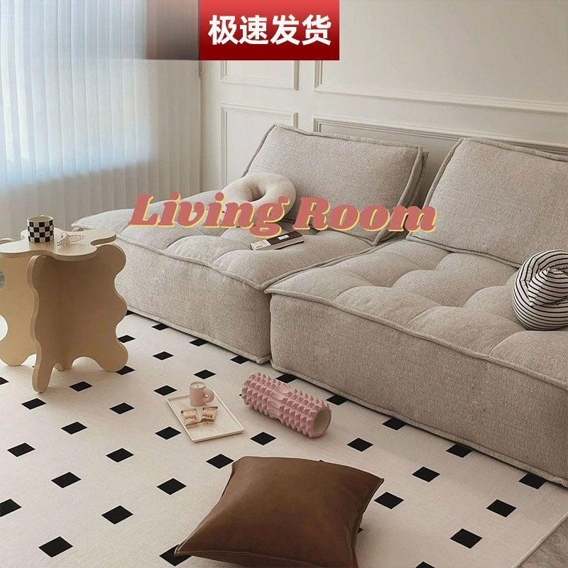Combinación de bloques de sofá perezoso apartamento pequeño estilo minimalista italiano sala de estar red tecnología de tela sofá tofu individual