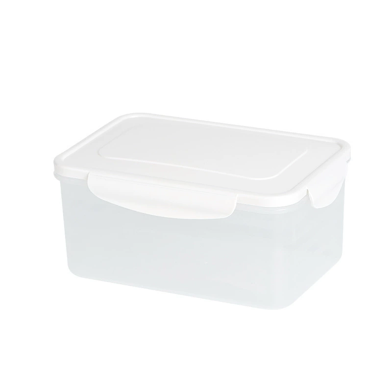 Kitchen multi‑compartment storage box, PP, 30×20×10 cm, transparent side with lid
