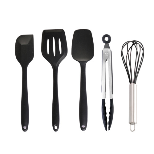 Silicone kitchen utensils 5-piece set children's baby cooking kitchen household kitchen utensils spatula egg beater baking set tools