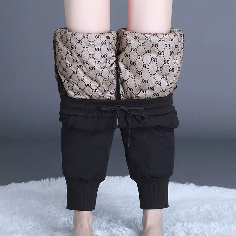 Fleece winter trousers with down, warm boots, for teenagers