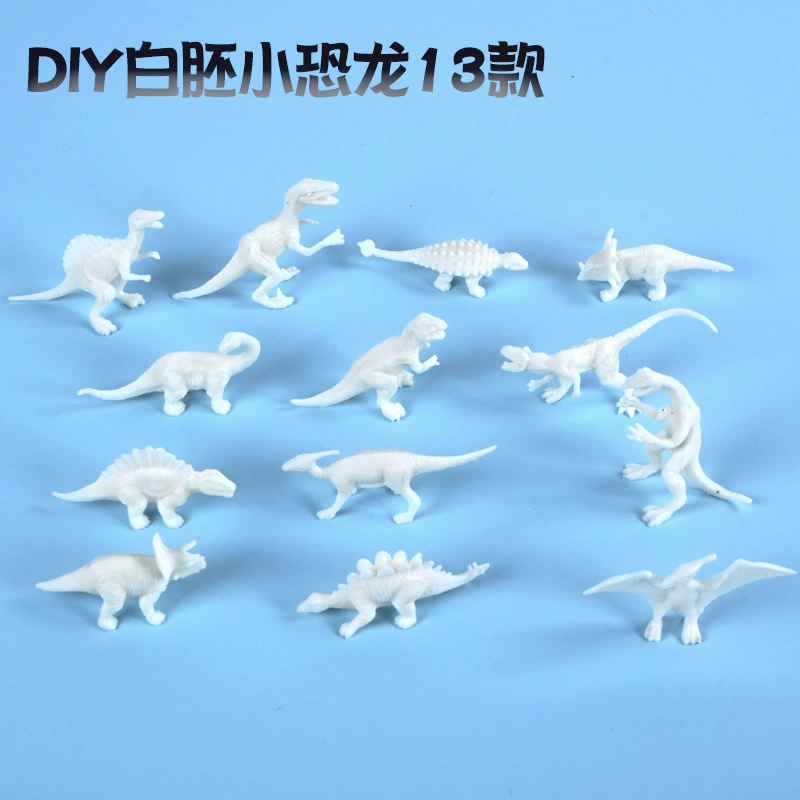 Окрашенные динозавры дети DIY головоломки раннего обучения белые эмбрионы статические имитационные модели динозавров набор игрушек для динозавров