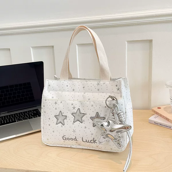 Star Lunch Bag 2026 New Large Capacity Handbag Korean Style Ins Trendy Bag for Women Commuting Lunch Bag