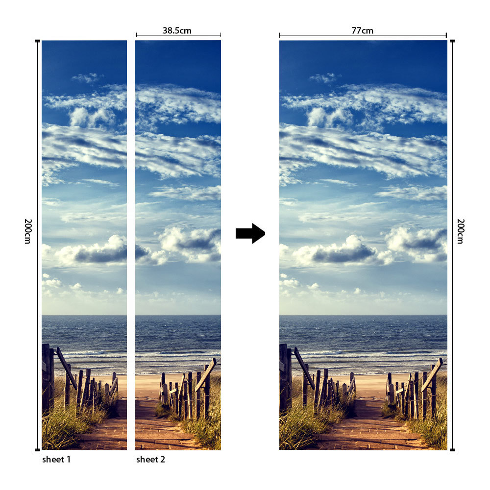 Pegatinas para puertas 3D respetuosas con el medio ambiente, autoadhesivos, fabricantes de origen al por mayor, patrones populares transfronterizos de alta definición, adhesivos para puertas impermeables, a prueba de aceite y antiincrustantes