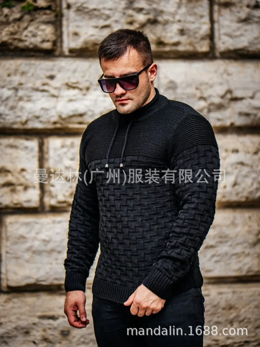 Мужской вязанный свитер Thick knitted sweater для мужчин