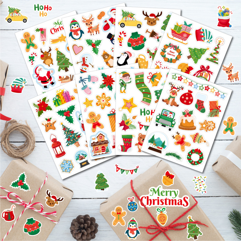 クロスボーダークリスマスステッカー子供の漫画 diy ハンドブック水カップクリスマスギフト装飾用品クリスマスステッカー|undefined