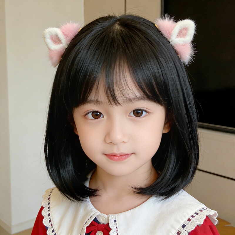Tiktok New Hot-Selling Children's Bob Wig with Air Bangs, Short Hair Dora Cosplay High-Temperature Synthetic Wig Full Head Cover Tiktok New Hot-Selling Children's Bob Wig with Air Bangs, Short Hair Dora Cosplay High-Temperature Synthetic Wig Full Head Cover