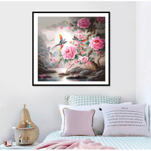 富贵牡丹新品十字绣2024新款线绣客厅高级感小件玄关卧室手工刺绣