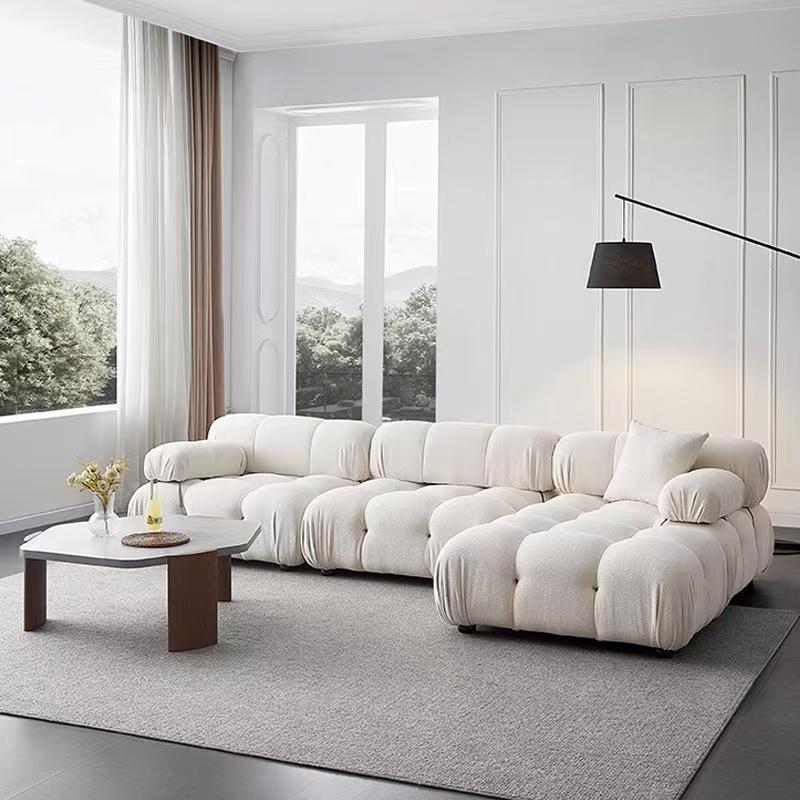 Vacuum Compressed Sofa Tofu Block Sofa Italian Style Living Room Small Apartment Straight Module Fabric Sofa Free Combination