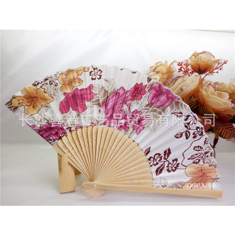 En stock ventilador de bambú de estilo chino 21CM al por mayor ventilador clásico estilo antiguo ventilador plegable de una sola cara ventilador de bambú de estilo japonés