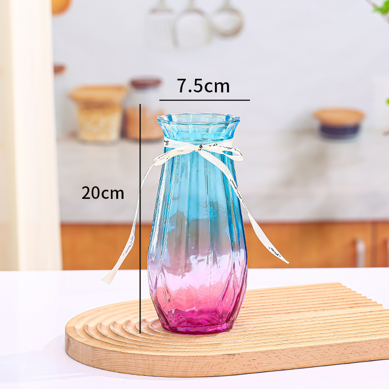 Florero de vidrio creativo flores Rosa rábano verde hidropónico gran arreglo de flores al por mayor florero adornos de decoración de escritorio